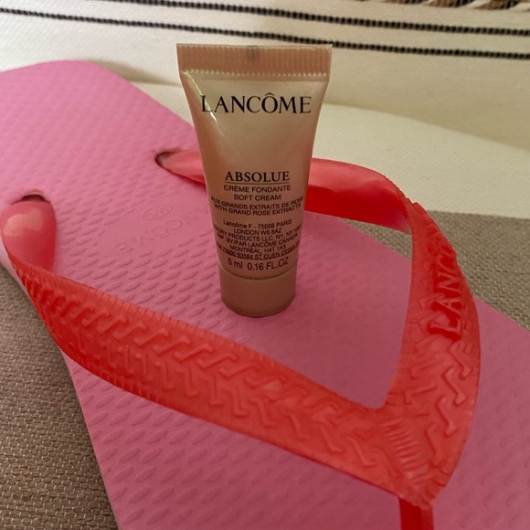NWOT Lancôme pink flip flops M/L & NEW SEALED Absolue crème fondante soft cream - Picture 4 of 10